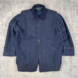 Reed Hunter Jacket Mens XL Blue Chore Barn Vtg 90s Corduroy Collar Hunting
